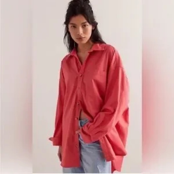 Free People We The Free Freddie Oversized Oxford Button Down Shirt - Picture 1 of 8